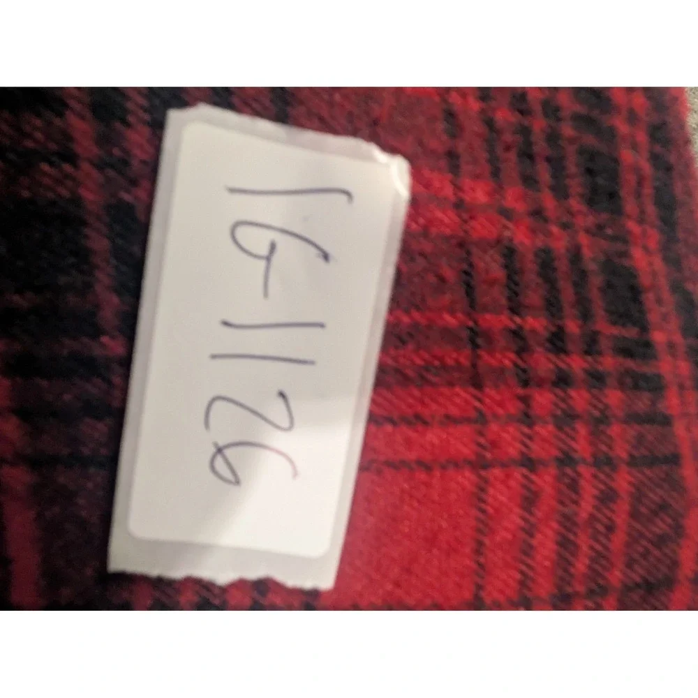 Dickies Plaid Flannel Jacket Fleece‎ Lined Mens Medium Red Check Snap Up Hoodie